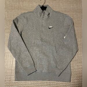 Nike 1/2 Zip Sportswear Brushed Back Pullover Sweatshirt Gray Medium NWT
